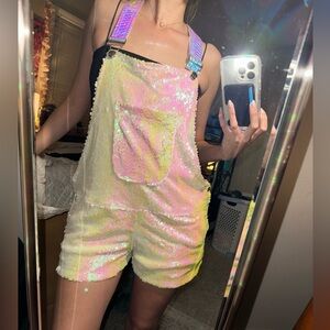 JackalopeLand Sequin Flashy Overalls! Perfect for raves and festivals!
